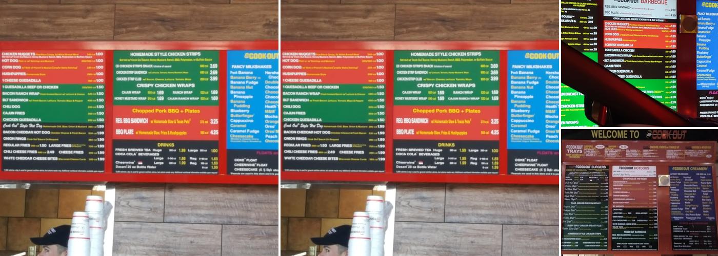 Cook Out Menu