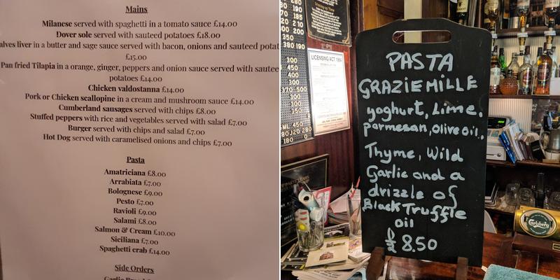 Graziemille Restaurant Menu