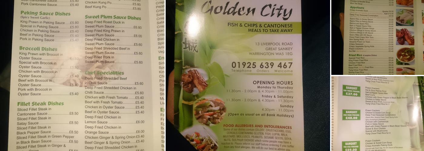 Golden City Menu