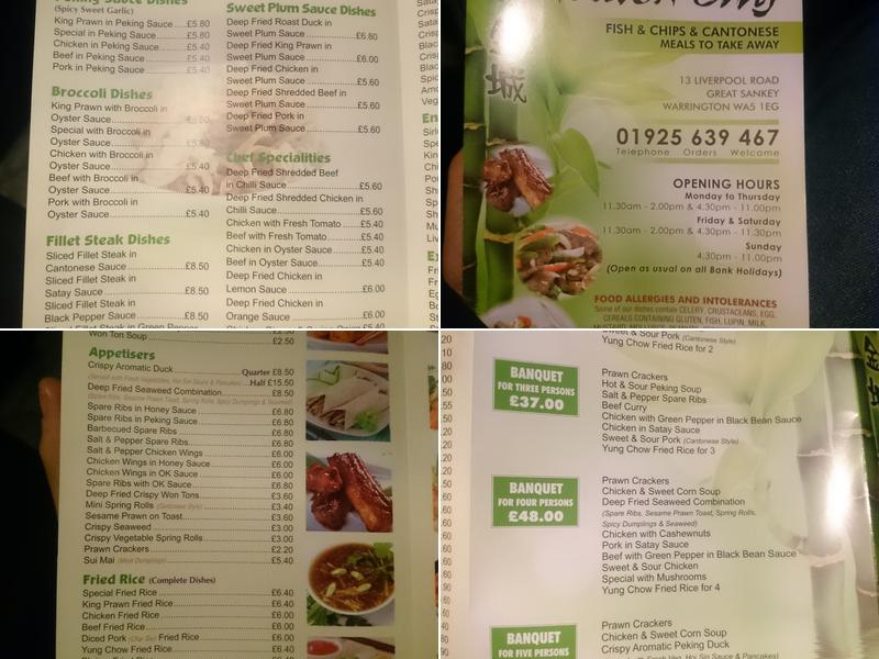 Golden City Menu