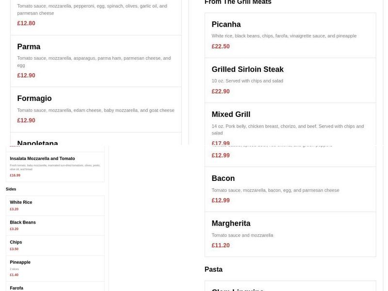 Pizzeria Baleal Menu