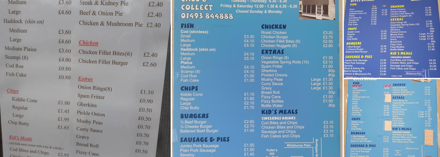 Crystal Fish Bar Menu