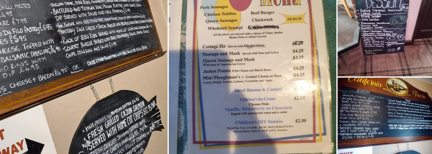 California Tavern Menu