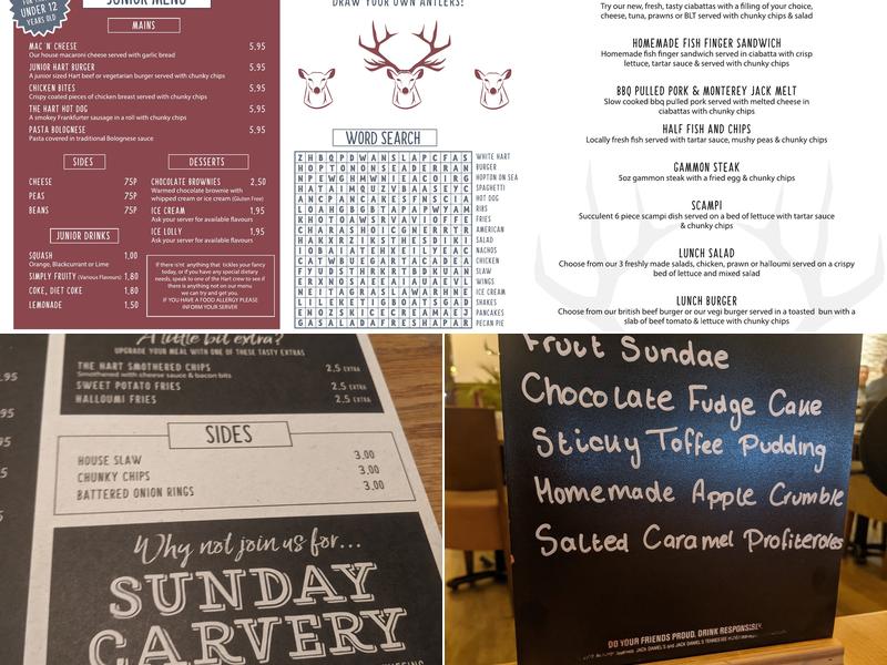 The White Hart Menu