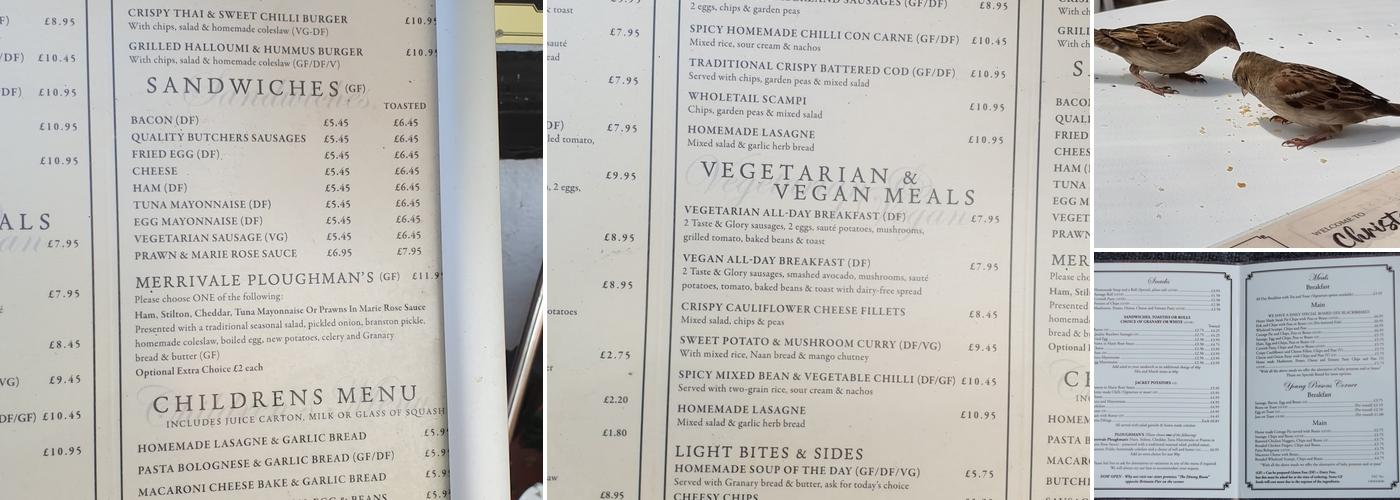 Christopher's at Merrivale Tea Room - Menu