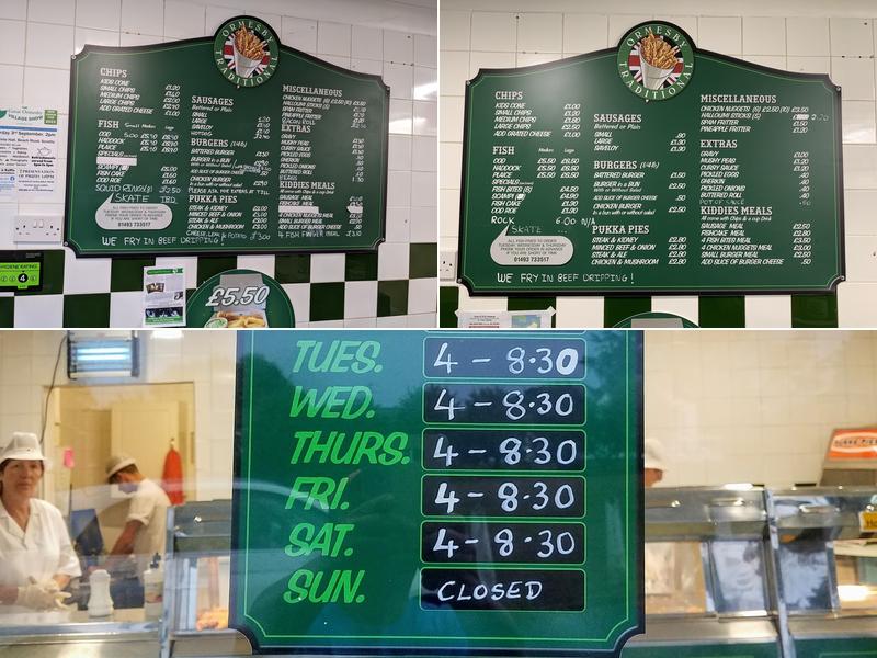 Ormesby Traditional Fish & Chips Menu