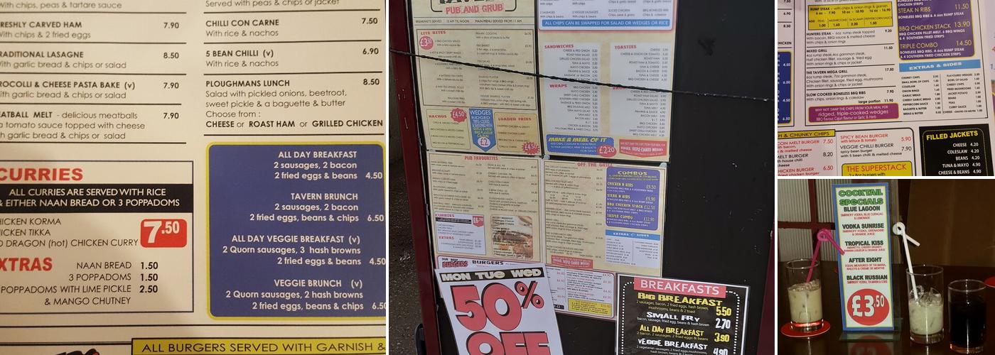 The Market Tavern Public House Menu