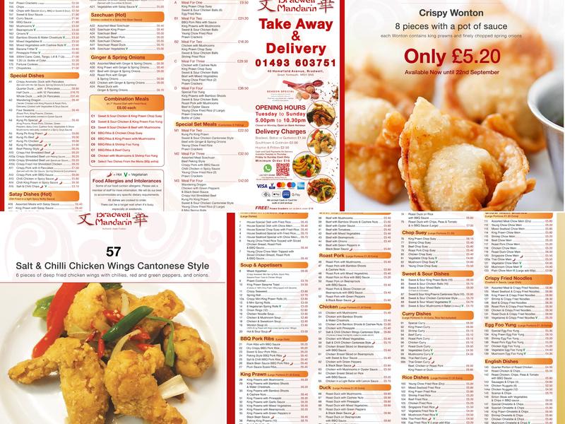 Bradwell Mandarin Menu