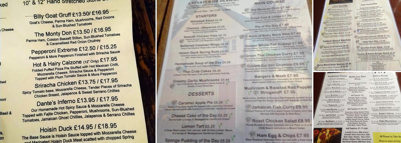 The Hare and Hounds Menu