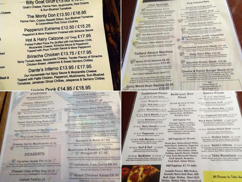 The Hare and Hounds Menu