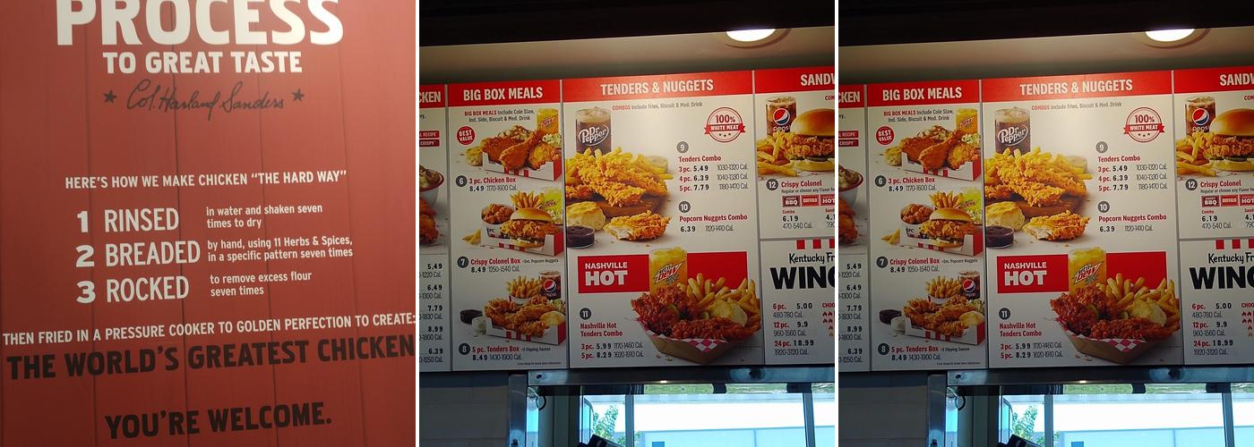 KFC Menu