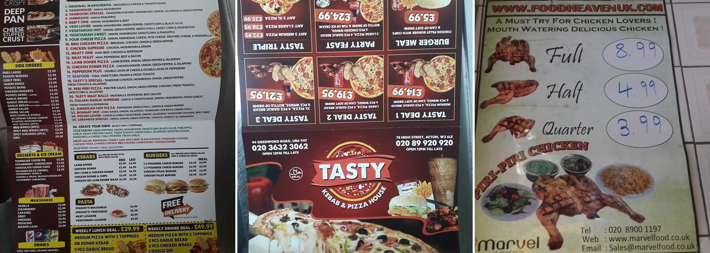 Tasty Kebab & Pizza House Menu