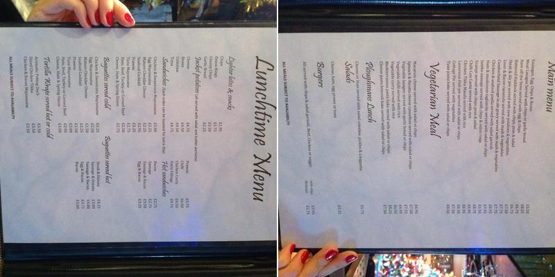 The Sir John Franklin Menu