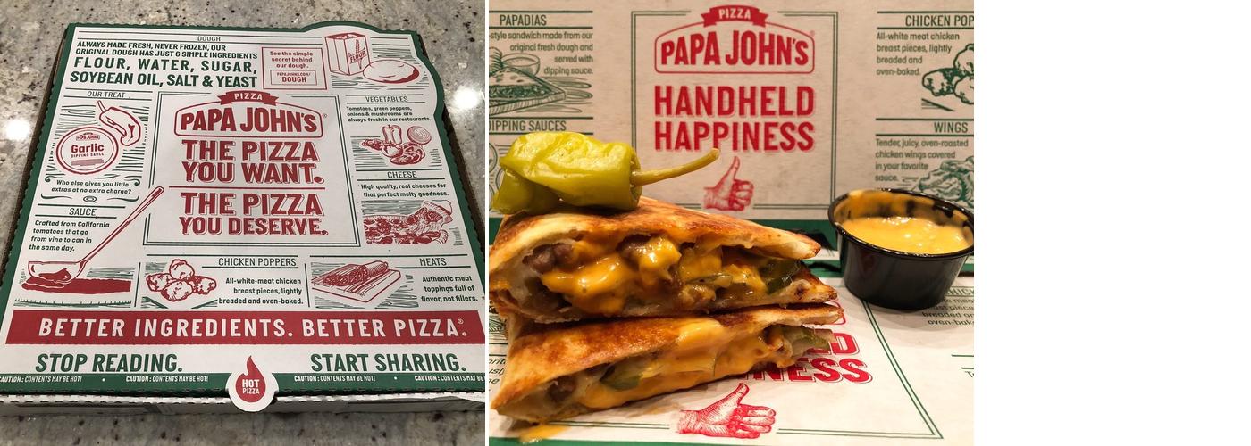 Papa Johns Pizza Menu