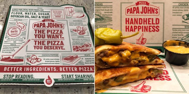 Papa Johns Pizza Menu