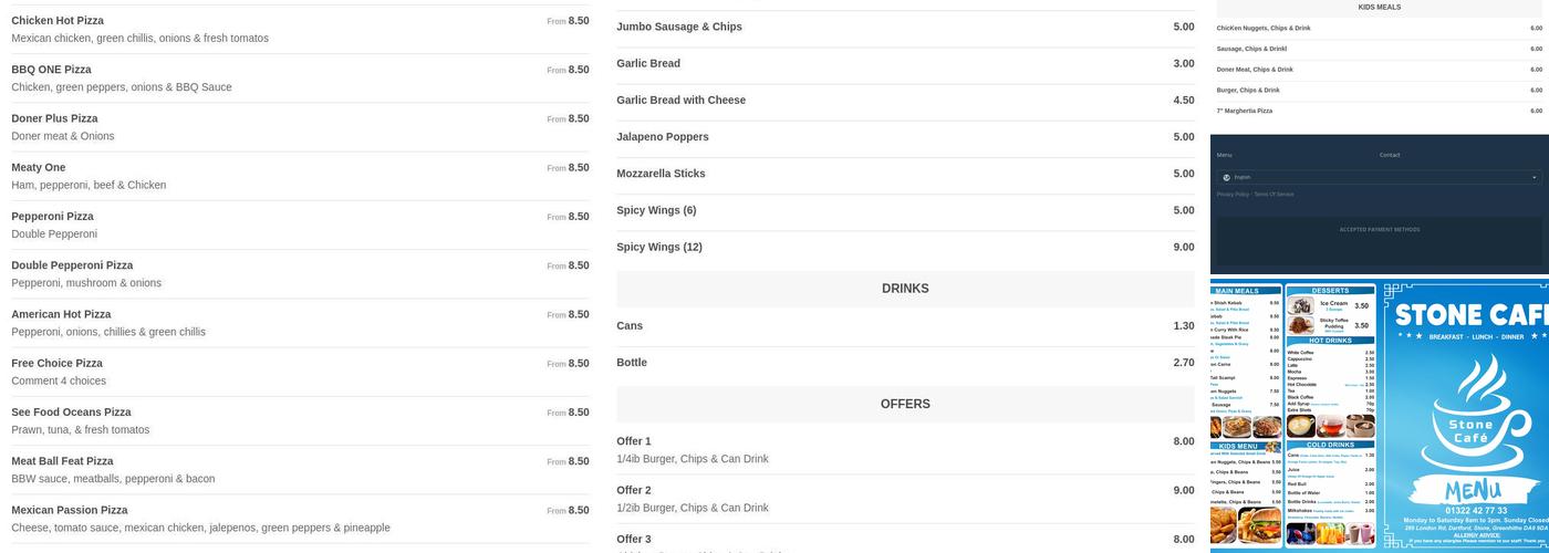 Stone Cafe & BBQ Menu