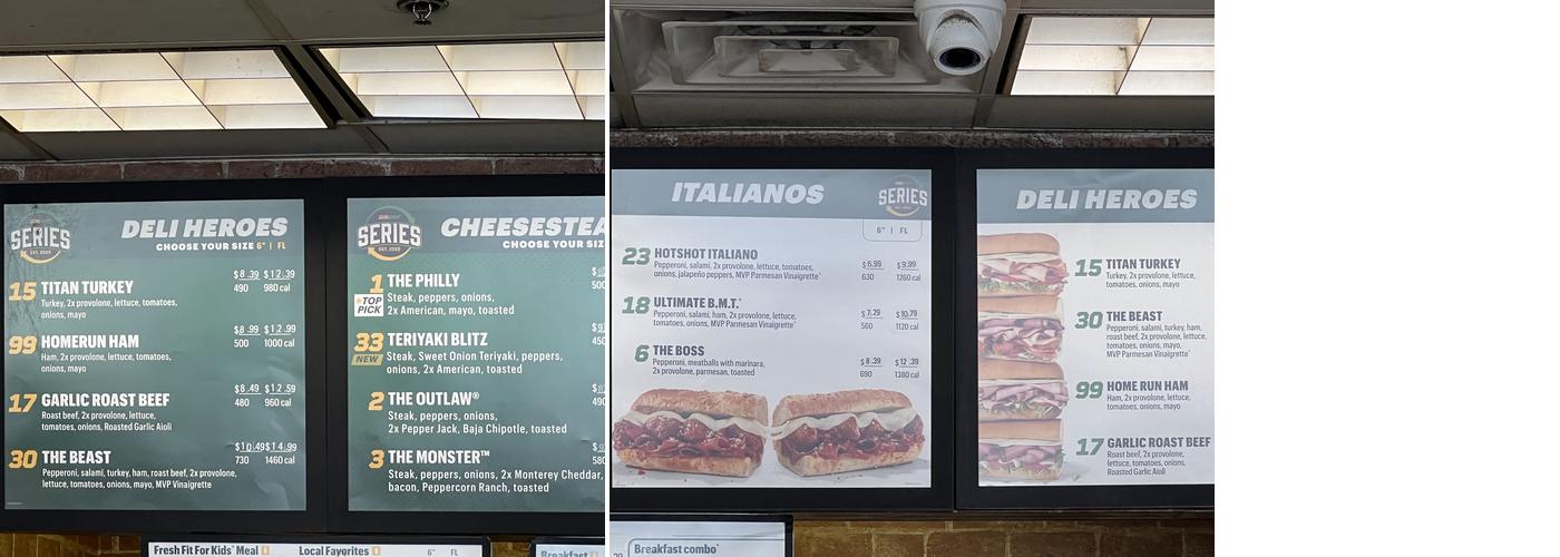 Subway Menu
