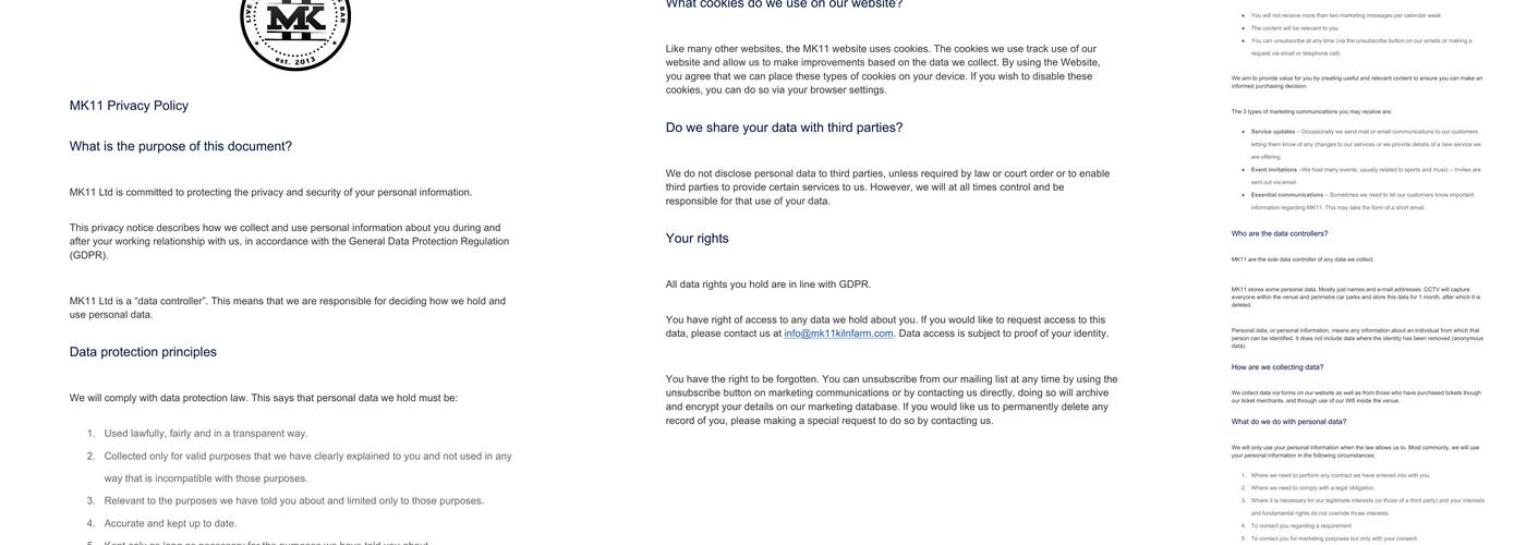 MK11 Live Music Venue & Sports Bar Menu