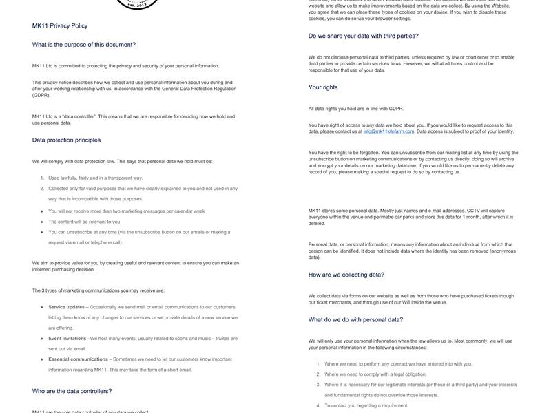 MK11 Live Music Venue & Sports Bar Menu