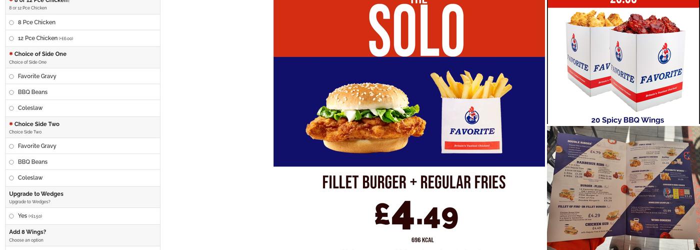 Favorite Chicken Greenleys Menu