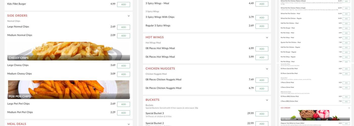 Galley Hill Peri Peri Menu