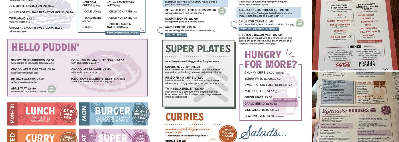 The Old School House Menu