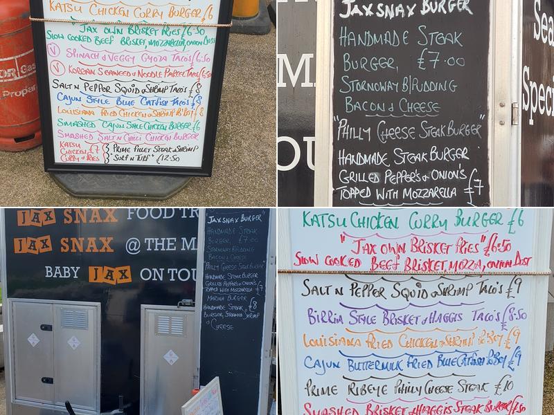 Jax Snax Menu