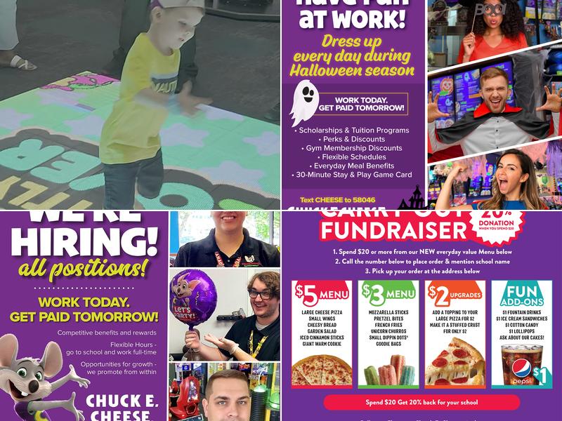 Chuck E. Cheese Menu