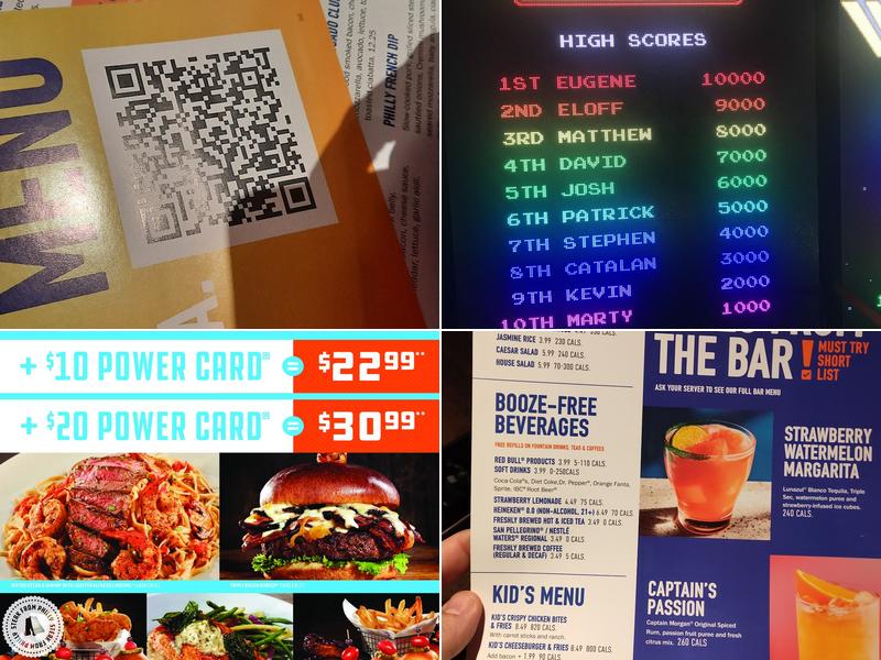 Dave & Buster's Florence Menu