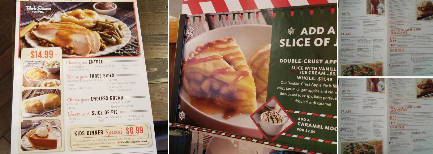 Bob Evans Menu