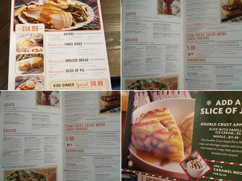 Bob Evans Menu