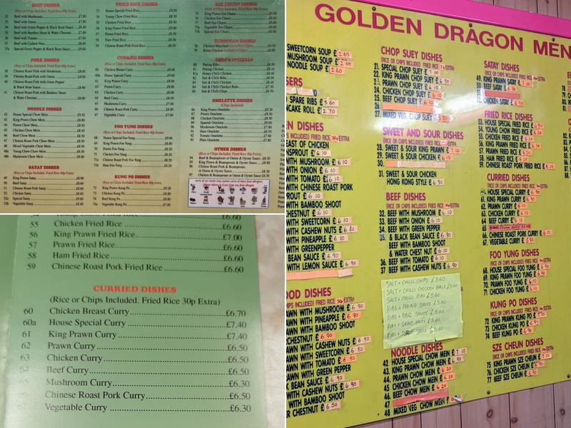 The Golden Dragon Menu
