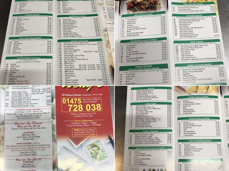 Wong's Menu