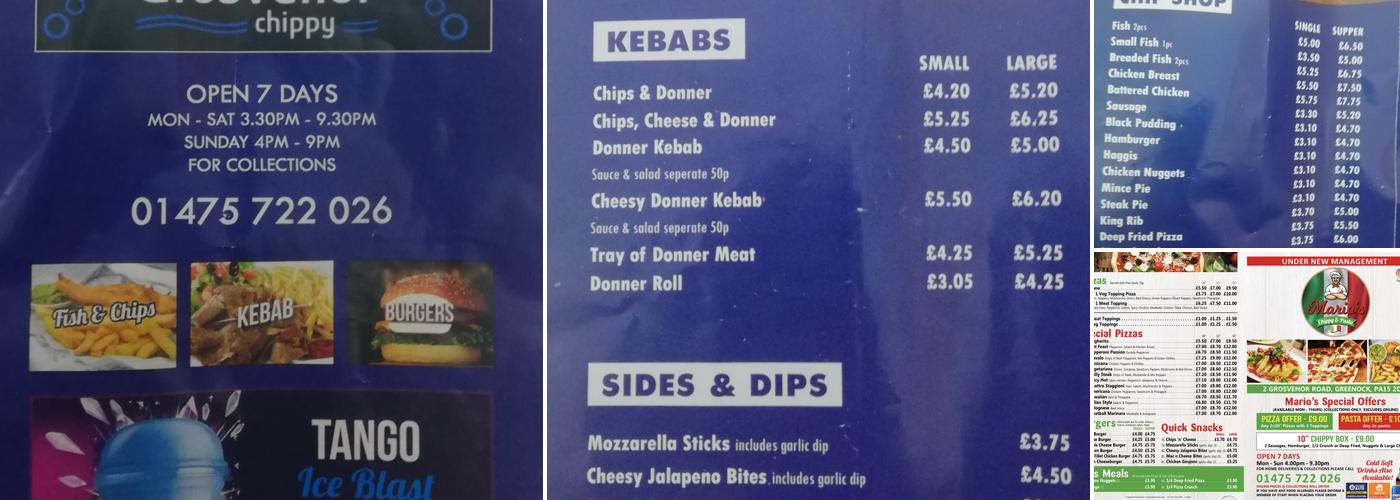 Mario’s Italian Fish & Chip Shop Menu