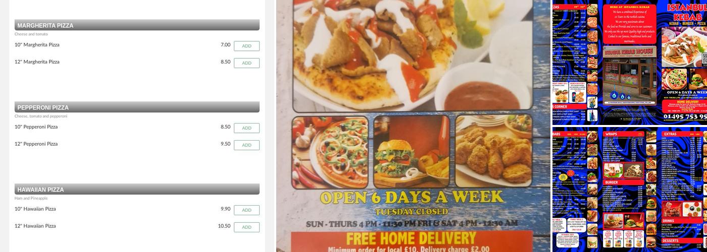 Istanbul Kebabs & Pizza House Menu