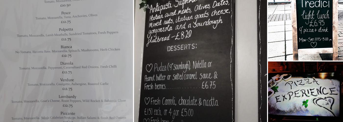 Tredici Wood Fired Pizzeria Menu