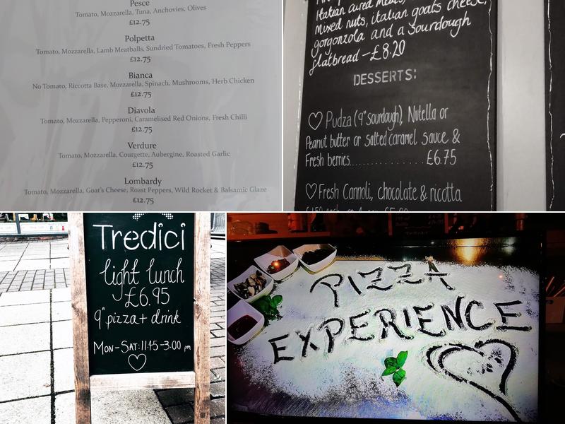 Tredici Wood Fired Pizzeria Menu