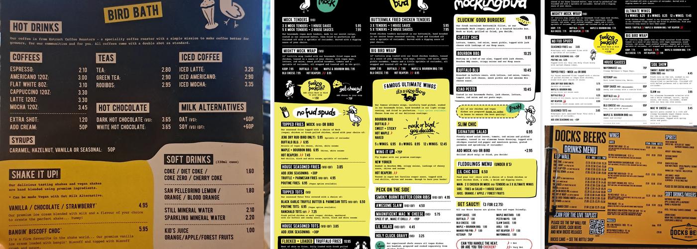 Mockingbird Streetfood Menu