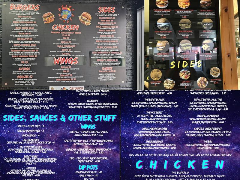 Beast Burger Menu