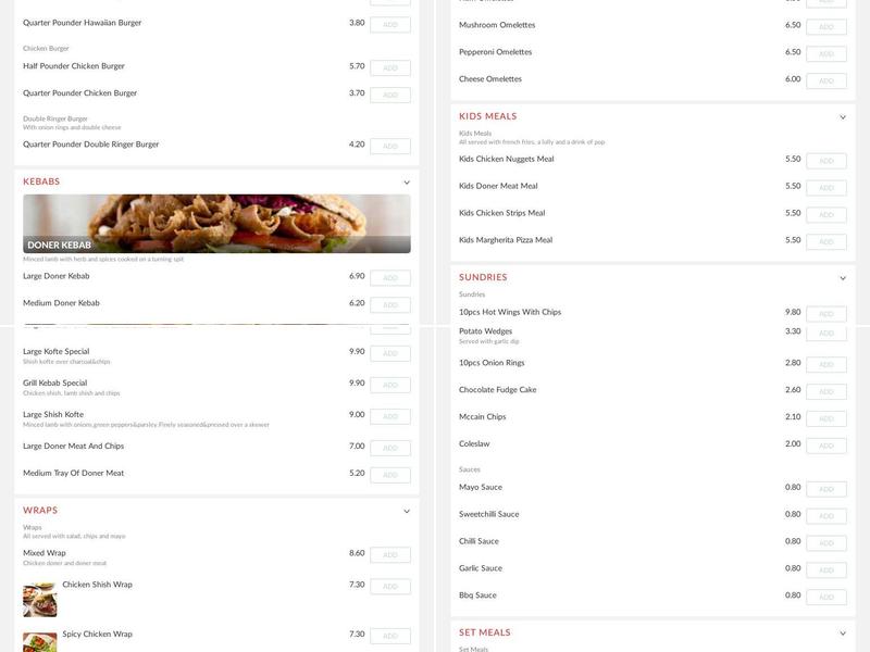 DOMINIC'S PIZZA & KEBAB- New Waltham Menu