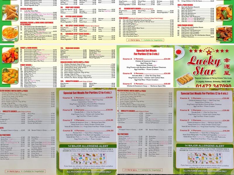 Lucky Star Menu