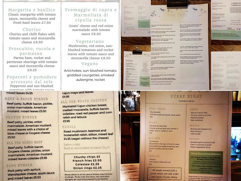 The Dog at Grundisburgh Menu