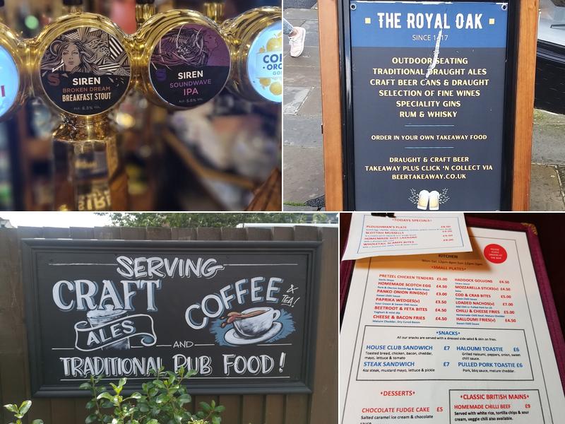 The Royal Oak Menu