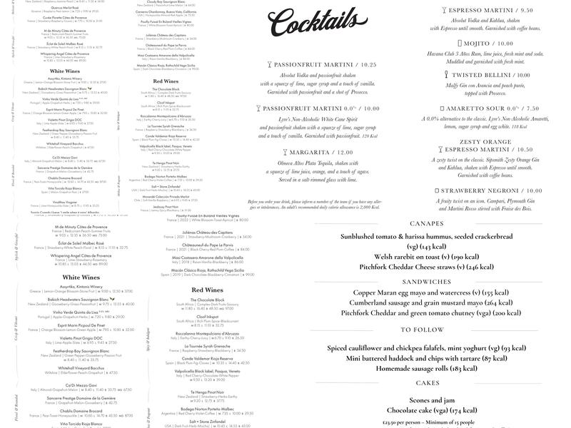 The Grantley Arms Menu