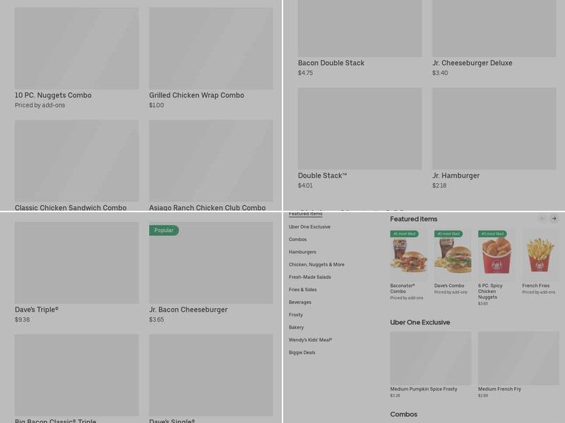Wendy's Menu