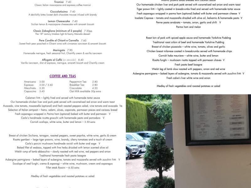 Carlo's Trattoria Menu