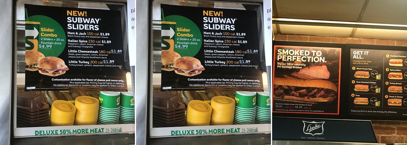 Subway Menu