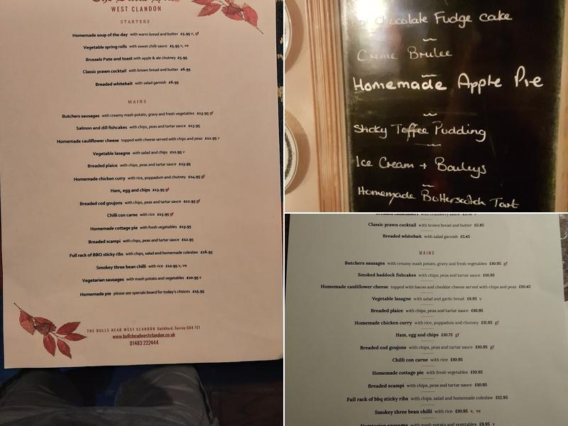 Bulls Head Menu