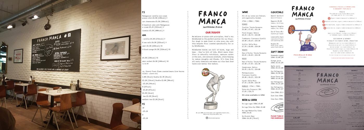 Franco Manca Guildford Menu