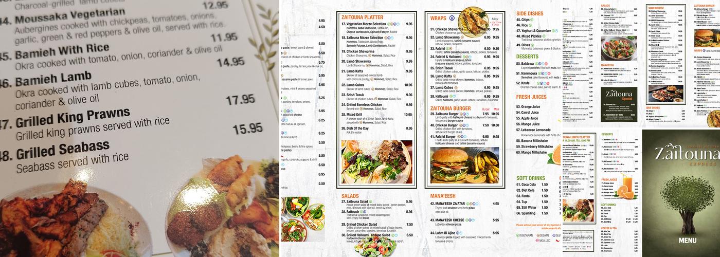 Zaitouna Express Menu